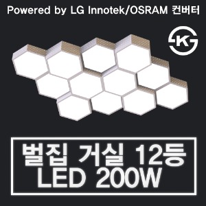 LED 200W 벌집 거실 12등 (LG 이노텍 칩 / OSRAM 안정기 사용)